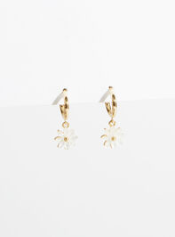 Dainty Flower Mini Hoops Detail 2 - TULLABEE