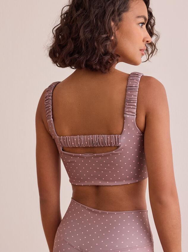 Go For It Polka Dot Sports Bra Detail 4 - TULLABEE