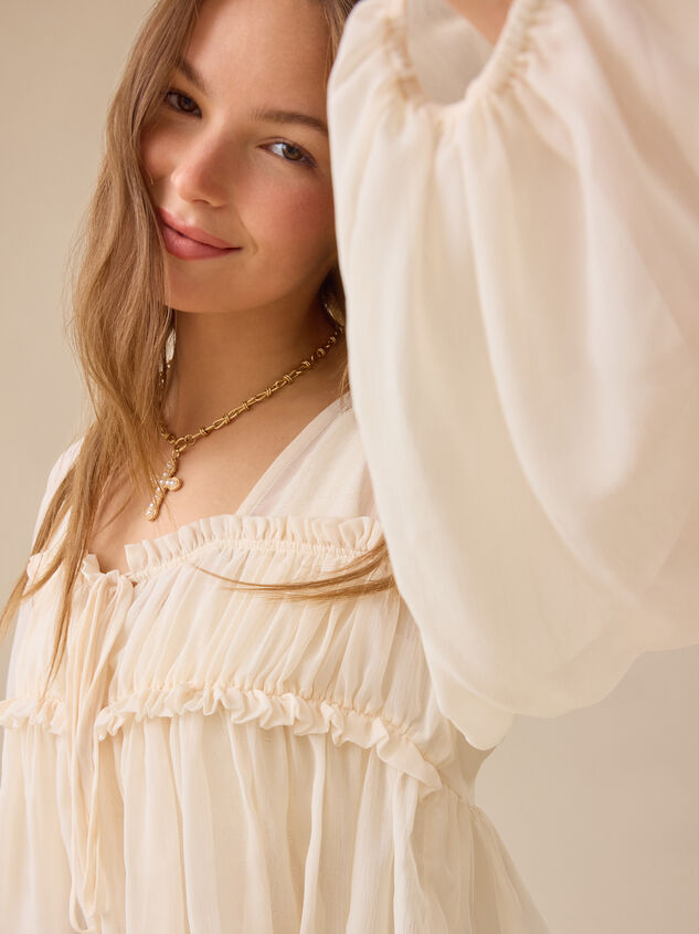 Darsea Chiffon Babydoll Top Detail 4 - TULLABEE
