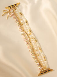 Painted Bead Bow Charm Watch Band Detail 2 - TULLABEE