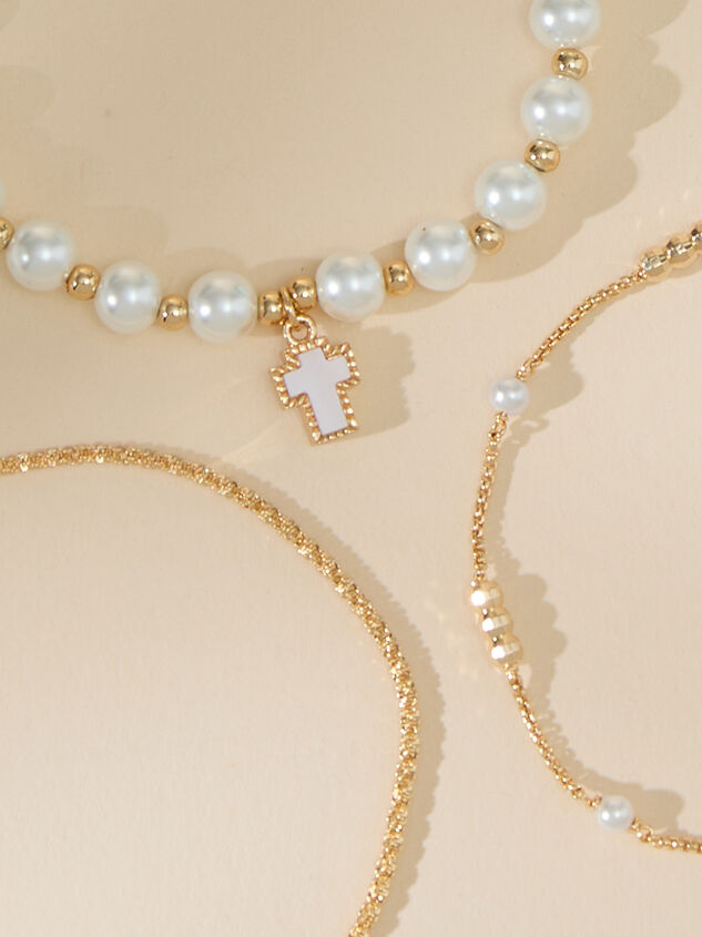 Golden Pearl Bracelet Set - TULLABEE