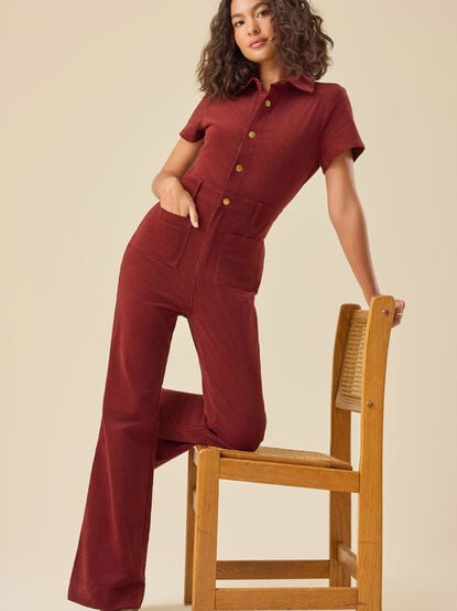 Arlet Corduroy Flare Jumpsuit - TULLABEE
