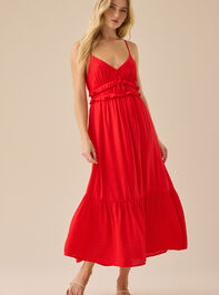 Olive Lace Up Maxi Dress - TULLABEE