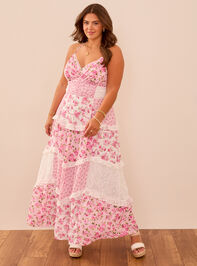 Adernia Patchwork Floral Maxi Dress - TULLABEE
