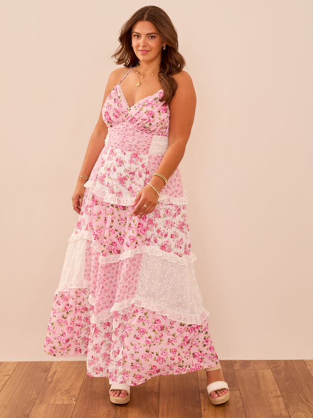 Adernia Patchwork Floral Maxi Dress - TULLABEE
