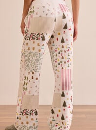 Christmas Patchwork Lounge Pants Detail 5 - TULLABEE