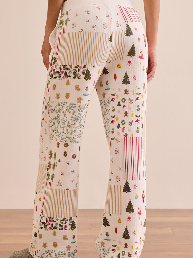 Christmas Patchwork Lounge Pants Detail 5 - TULLABEE