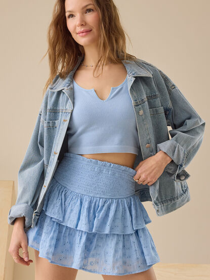 Cody Eyelet Mini Skort - TULLABEE