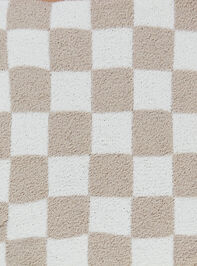 Checker Chenille Blanket by Mud Pie Detail 2 - TULLABEE
