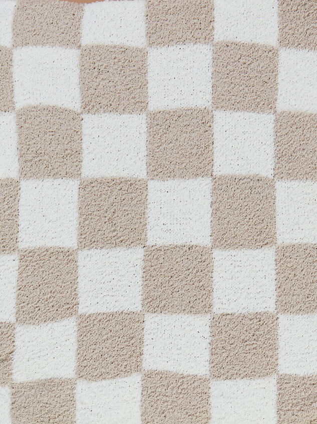 Checker Chenille Blanket by Mud Pie Detail 2 - TULLABEE