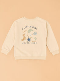 Dirt Never Hurt Graphic Sweatshirt Detail 2 - TULLABEE
