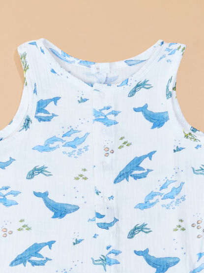 Watercolor Whale Romper - TULLABEE