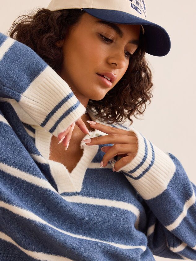 Waterside Stripe Pullover Detail 3 - TULLABEE