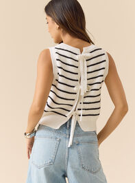 Layla Striped Tie Back Vest Detail 4 - TULLABEE