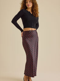 Heart Satin Midi Skirt - TULLABEE