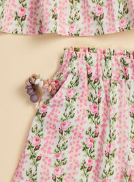 Audrey Floral Top and Shorts Toddler Set Detail 3 - TULLABEE