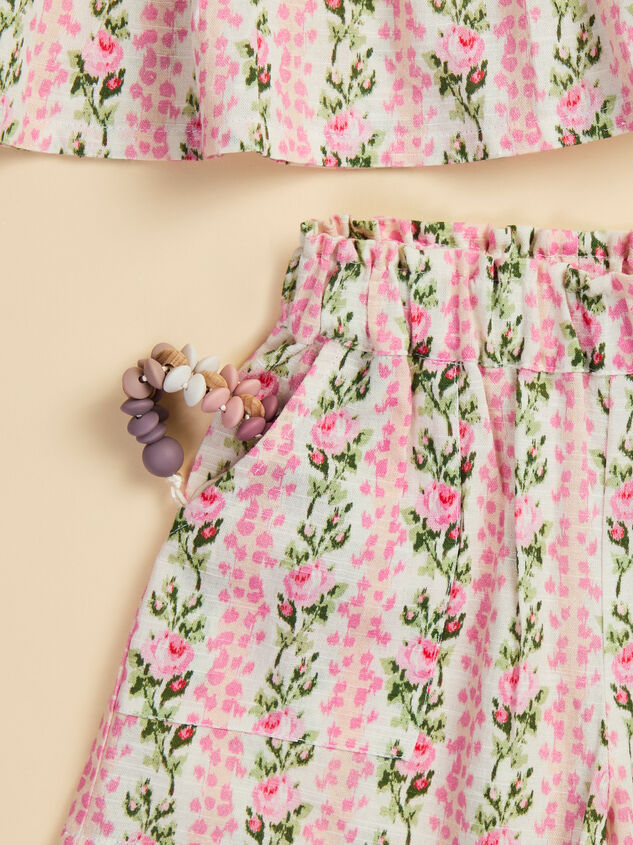 Audrey Floral Top and Shorts Toddler Set Detail 3 - TULLABEE