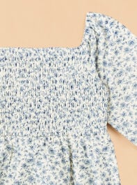 Nora Floral Bubble Romper Detail 3 - TULLABEE