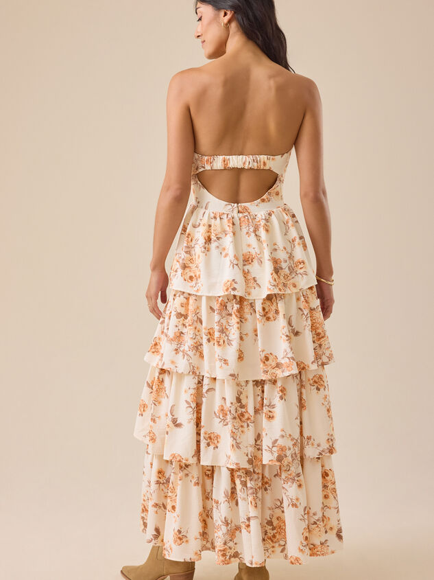 Fleur Floral Midi Dress Detail 4 - TULLABEE