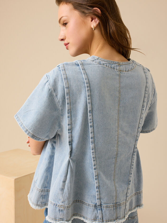 Hanah Denim Top Detail 5 - TULLABEE