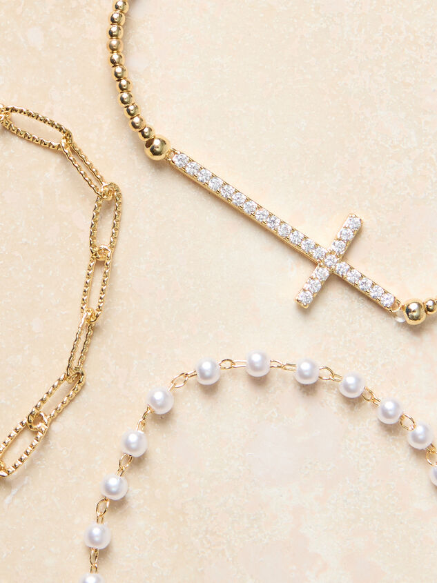 18K Gold Cross Bracelet Set - TULLABEE