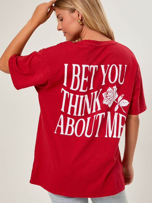 I Bet You Think About Me Graphic Tee Detail 2 - TULLABEE