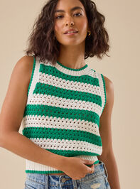 Ivy Crochet Stripe Vest Detail 3 - TULLABEE