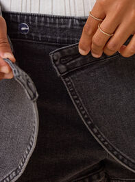 Lorelei Scoop Overlay Denim Mini Skort Detail 4 - TULLABEE