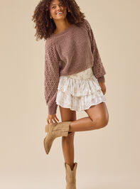 Hailey Chenille Pointelle Sweater Detail 2 - TULLABEE
