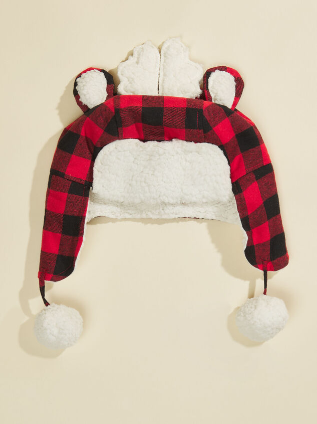 Buffalo Check Reindeer Hat Detail 1 - TULLABEE