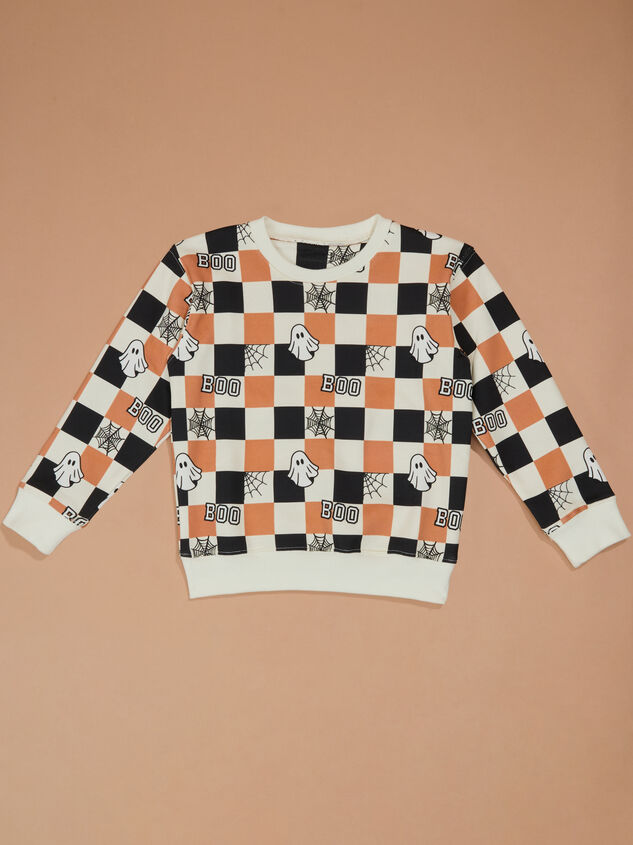 Boo Checkered Sweatshirt - TULLABEE