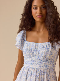 Florence Floral Mini Dress Detail 4 - TULLABEE