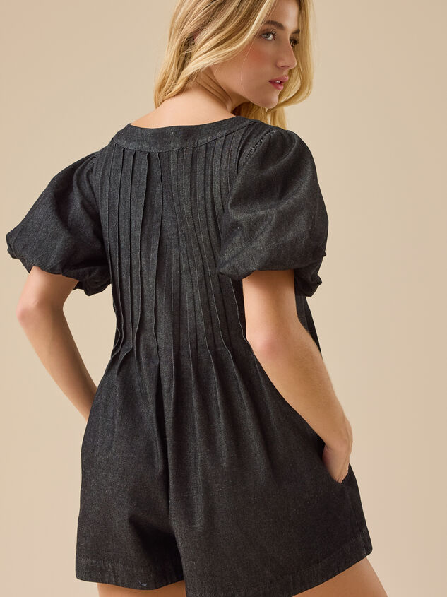 Evie Puff Sleeve Romper Detail 4 - TULLABEE