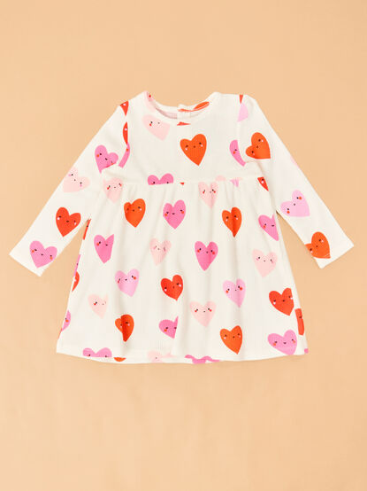 Happy Hearts Long Sleeve Mini Dress - TULLABEE