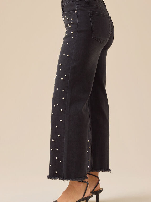 Rosalie High Rise Pearl Jeans Detail 5 - TULLABEE