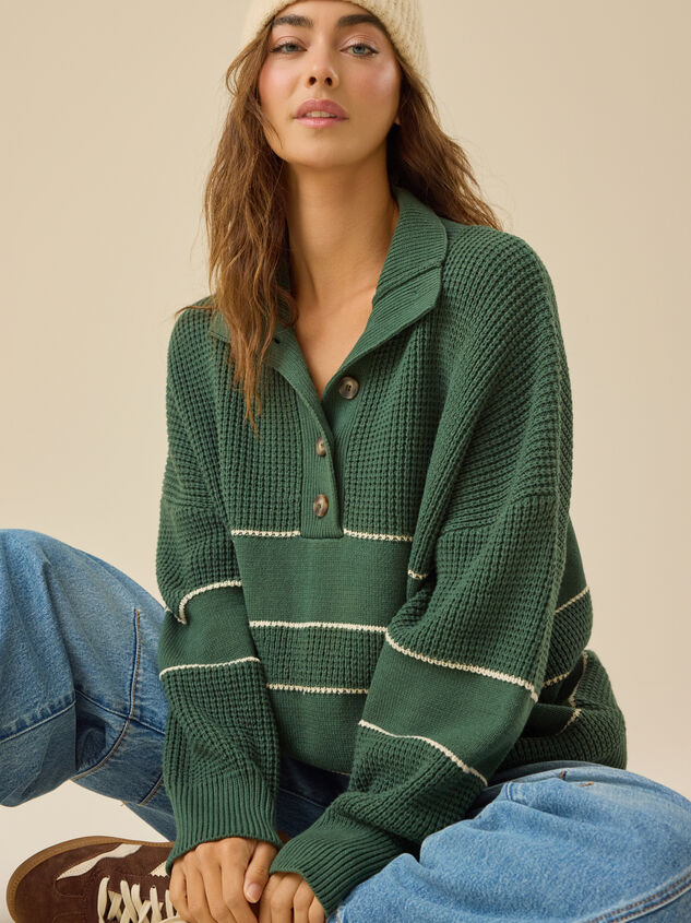 Kalea Quarter Button Sweater - TULLABEE