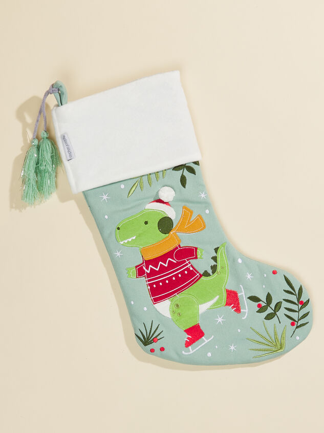 Dino Embroidered Stocking - TULLABEE