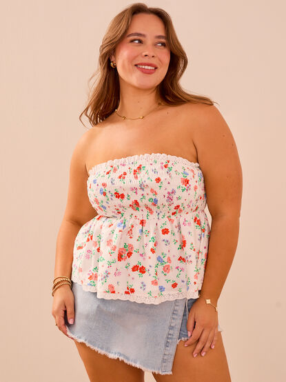 Carly Floral Smocked Tube Top - TULLABEE