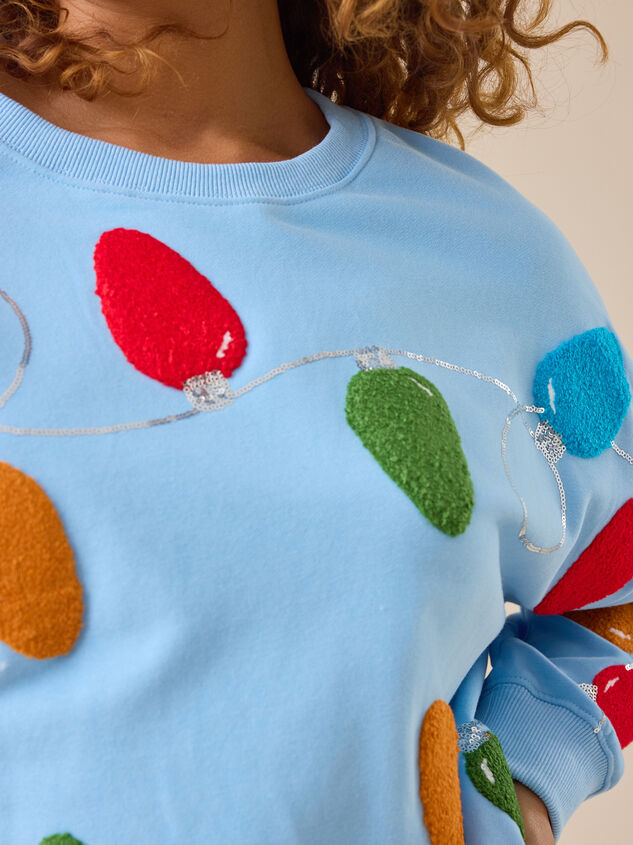 Christmas Lights Crew Neck Detail 3 - TULLABEE