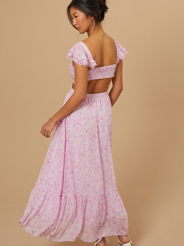 Sariah Floral Cutout Maxi Dress Detail 5 - TULLABEE
