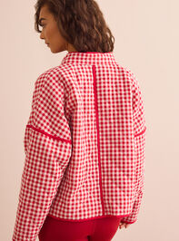 Gingham Glide Quilted Jacket Detail 6 - TULLABEE