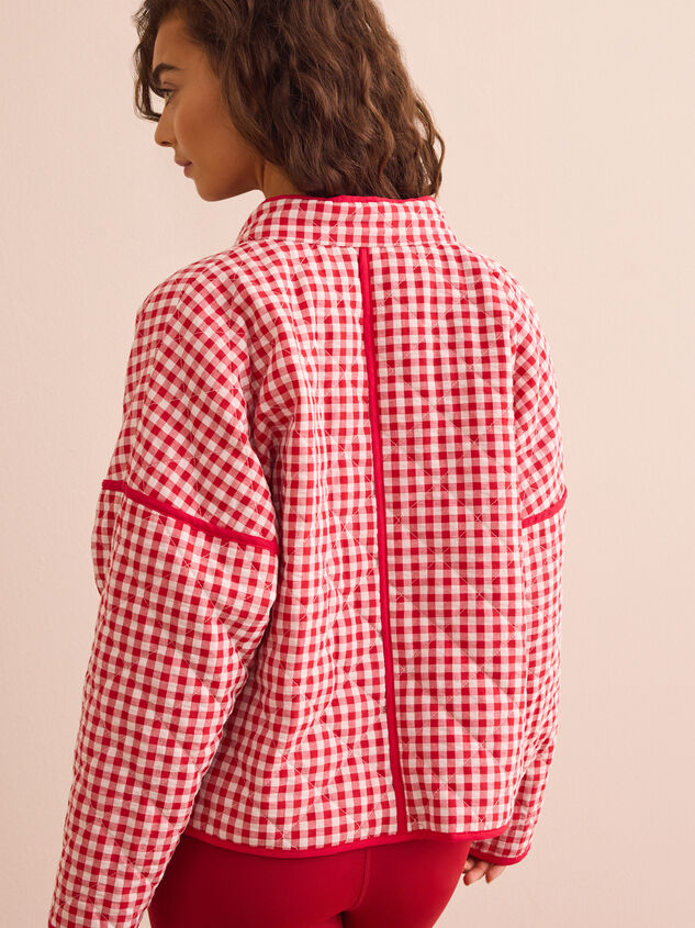 Gingham Glide Quilted Jacket Detail 6 - TULLABEE