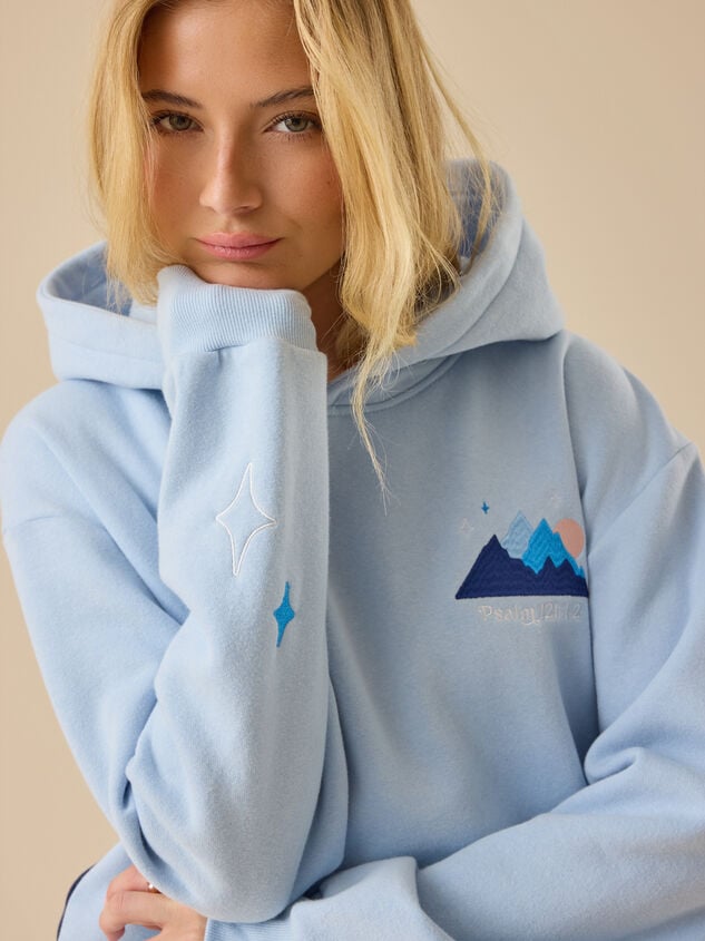 Lift My Eyes To The Mountains Hoodie Detail 4 - TULLABEE