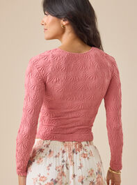 Blaire Seamless Floral Long Sleeve Cami Detail 5 - TULLABEE