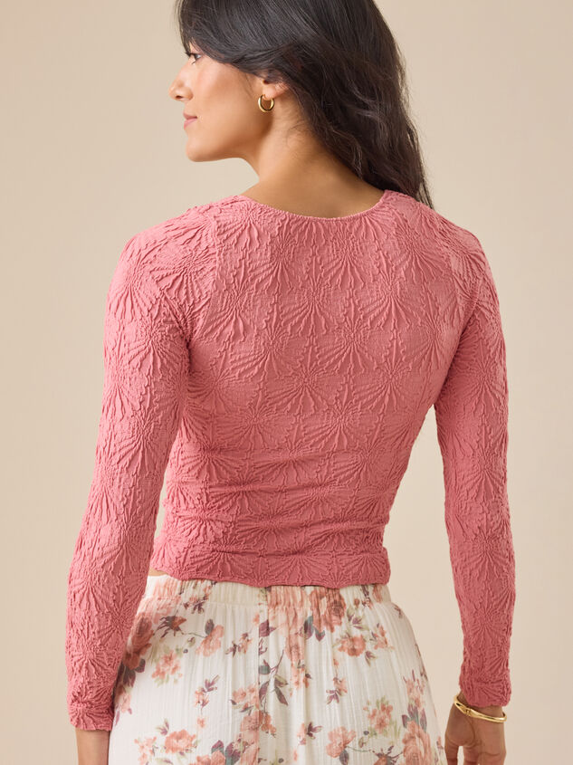 Blaire Seamless Floral Long Sleeve Cami Detail 5 - TULLABEE