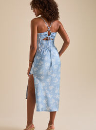 Codi Satin Floral Midi Dress Detail 4 - TULLABEE