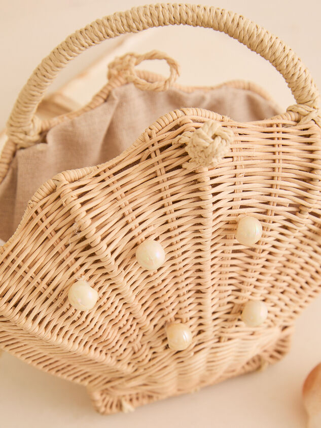 Straw Seashell Handbag Purse Detail 3 - TULLABEE