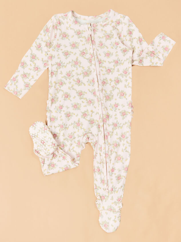 Edith Rose Ruffle Footie Detail 2 - TULLABEE