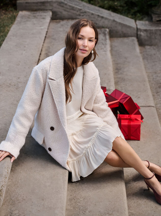 Pallie Wool Textured Peacoat - TULLABEE