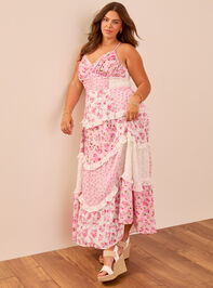 Adernia Patchwork Floral Maxi Dress Detail 4 - TULLABEE